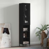 Cumpara ieftin Dulap &icirc;nalt, negru, 34,5x34x180 cm, lemn prelucrat
