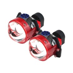 Set 2 Lupe Bi-LED Laser 3 Inch pentru Retrofit Faruri, 75W, 12.490 Lumeni, 6500K, IP68, Lumina Puternica, Compatibilitate Universala pentru Halogen si