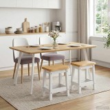 VidaXL Scaun de bar EKAI 2 pcs Alb 40 x 29 x 45,5 cm Lemn masiv de pin 42037012