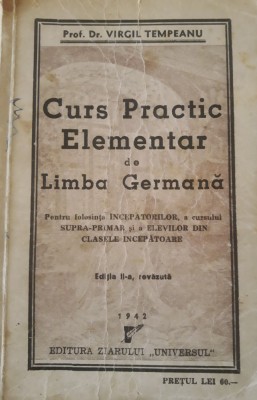 Curs Practic Elementar De Limba Germana - Virgil Tempeanu foto
