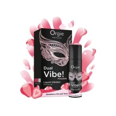 Gel Stimulator Vibrator Lichid Dual Vibe! Aroma Gin tonic si Capsuni, 15 ml