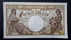 ROMANIA - 2000 LEI - MARTIE 1943 . Data rara . VF +/ XF - . Super pret !