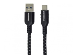 Cablu USB 3.2-A la USB type C T-T 2m brodat Negru, ku31cx2
