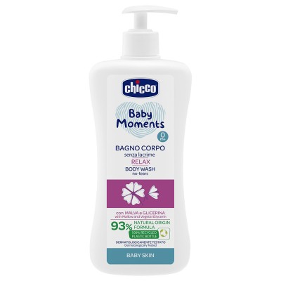 Lotiune de Spalare, Chicco, Baby Moments, Relax, fara Lacrimi, 0+ Luni, cu Nalba si Glicerina, 500ml foto