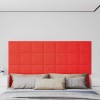 Panouri perete 12 buc. roșu, 30x30 cm, piele ecologică, 1,08 m&sup2;
