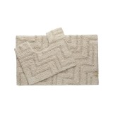 Set 2 covorase de baie, Bath, Poliester/Bumbac, 80x50cm, 50x40cm, Bej