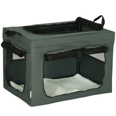 PawHut Geantă de Transport Moale pentru C&acirc;ini Mini și Pisici, Cușcă de Călătorie cu Pernă Detașabilă, Geantă de Transport și Uși Din Plasă Respirabilă