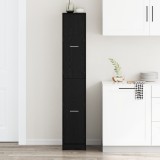 Gossi dulap de apothecary negru de stejar 30x41x174.5 cm din lemn stratificat