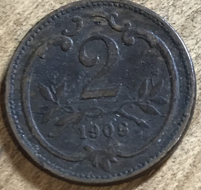 MNDSTR AUT23 Austro-Ungaria 2 hellar 1908