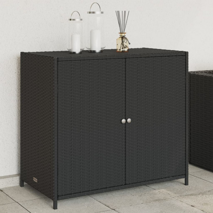 Gossi dulap depozitare de gradina, negru, 83x45x76 cm, poliratan