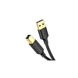 UGREEN US135 Cablu USB 2.0 AB pentru imprimantă, placat cu aur, 1 m (negru)