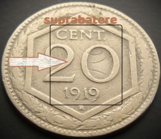 Moneda istorica 20 CENT / CENTI - ITALIA, anul 1919 * cod 4322 = REBATERE PESTE ANUL 1894