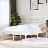 VidaXL Cadru de pat King Size, alb, 150x200 cm, lemn masiv