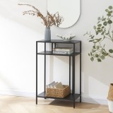 Masa, en.casa, PXSL-0169 Kumlinge, 85 x 55 x 30 cm, otel, negru, cu rafturi HausGarden Leisure