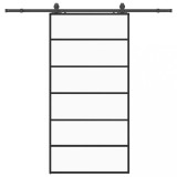 Cumpara ieftin Usa glisanta cu set de feronerie neagra 102x205 cm Sticla ESG