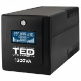 UPS 1300VA / 750W LCD Line Interactive cu stabilizator 4 iesiri schuko TED UPS Expert TED001580 SafetyGuard Surveillance