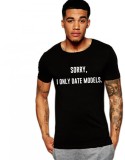 Cumpara ieftin Tricou negru barbati - Sorry, i only date models - S, THEICONIC