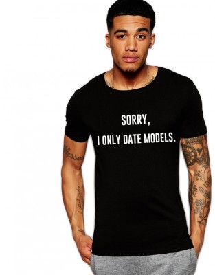 Tricou negru barbati - Sorry, i only date models - S foto