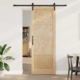 Ușa glisantă cu set de feronerie 83x232 cm din lemn solid de pin