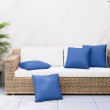 Set 4 Perne Decorative Canapea/Scaun VidaXL, 40x40 cm, Poliester, Albastru Regal, Rezistente Apa, Interior/Exterior