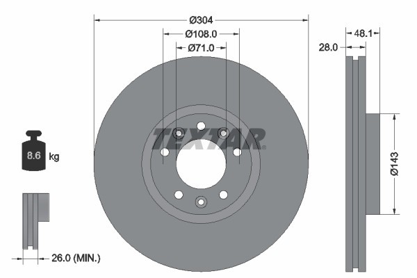 TEXTAR 92232305 PRO+ Disc frana