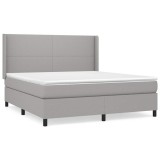 Cumpara ieftin Pat continental, gri deschis, 180x200 cm, material textil