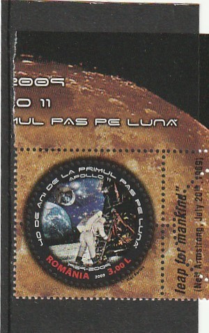 ROMANIA 2009 LP 1836 APOLLO 11 40 ANI PRIMUL PAS AL OMULUI PE LUNA MNH NEST