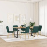 VidaXL Scaune de bucătărie, 6 buc., verde &icirc;nchis, material textil