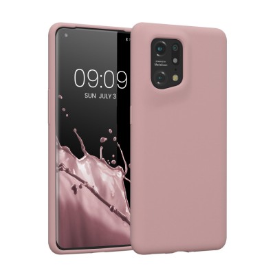 Husa Kwmobile pentru OPPO Find X5, Silicon, Roz, 57629.193 foto