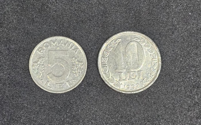 Romania 5 Lei + 10 Lei 1992