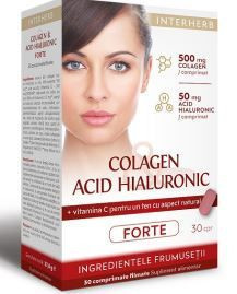 Colagen &amp;amp; Acid hialuronic Forte, 30tab, Interherb foto