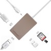 Adaptor C-Type USB 3.0 Gold , 4K HDMI HD, port USB 3.0, slot SD pentru MacBook YC-210, Generic