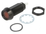 Lampă de control LED plată roşie &Oslash;12,7mm IP67