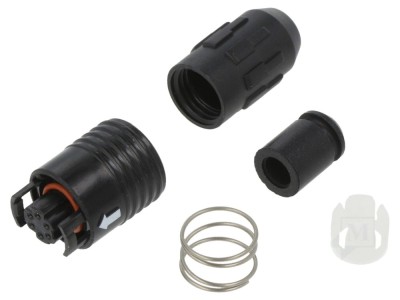 Conector circular mamă push-pull 6 pini aurit foto