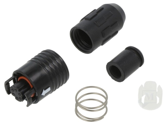 Conector circular mamă push-pull 6 pini aurit