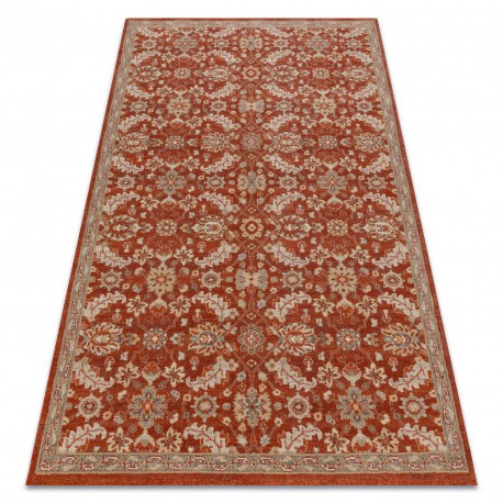 Covor de lana LEGEND 468 16 GB301 OSTA - Flori, cadru, exclusiv bej / rosu, 160x230 cm