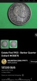 Statele Unite ale Americii - 1/4 quarter dollar 1903 argint , detalii