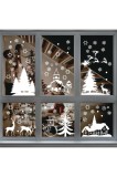 Autocolante pentru geam cu model de brad de Crăciun, dublu strat, pentru decorare DIY pe geamuri &ndash; alb