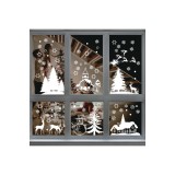 Autocolante pentru geam cu model de brad de Crăciun, dublu strat, pentru decorare DIY pe geamuri &ndash; alb