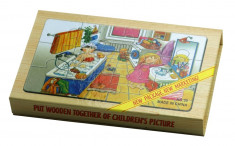 Set puzzle Acasa 4 buc lemn foto