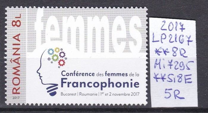 2017 Conferinta Femeilor Francofone, LP 2167 , MNH