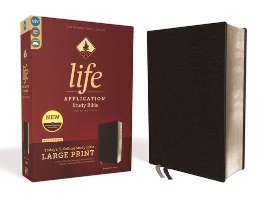 Niv, Life Application Study Bible, Third Edition, Large Print, Bonded Leather, Black, Red Letter Edition