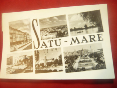 Ilustrata Satu Mare cu 6 vederi ,circulat 1962 foto