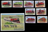 Uganda 1988 Trains set+perf. sheet with error at currency MNH S.564