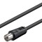 Cablu COAXIAL TV antena 70DB Dublu ecranat mama-tata 1.5m negru 11720 Goobay