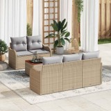 Cumpara ieftin Set de canapele pentru grădină cu pernă 6 pcs Bej, Gri deschis