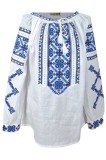 Bluza dama tip ie 024, alb/albastru , marimea XL