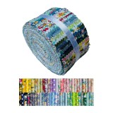 Material textil 100% bumbac pentru quilting, 40 benzi pre-tăiate (2.5 x 44 inch) pentru quilting și cusut - 40 bucăți cu model floral