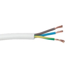 Cablu alimentare flexibil MYYM 3x0.75 mm, 100 m, alb, Rom Cablu