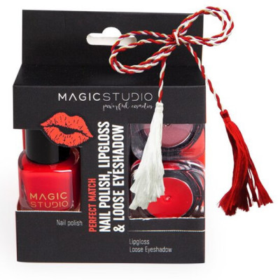 Kit Perfect Match gloss, lac de unghii si fard 30750, Nr 02, Passion Red, Magic Studio foto